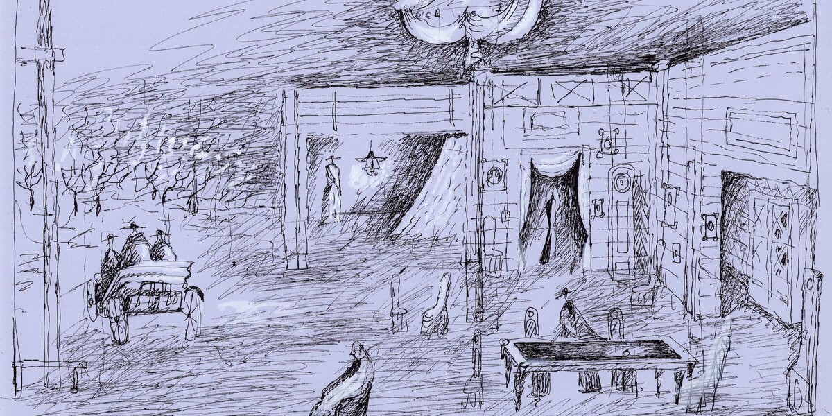 Эскиз декораций к спектаклю «Вишневый сад», художник Станислав Бенедиктов (Фото: архив РАМТ)