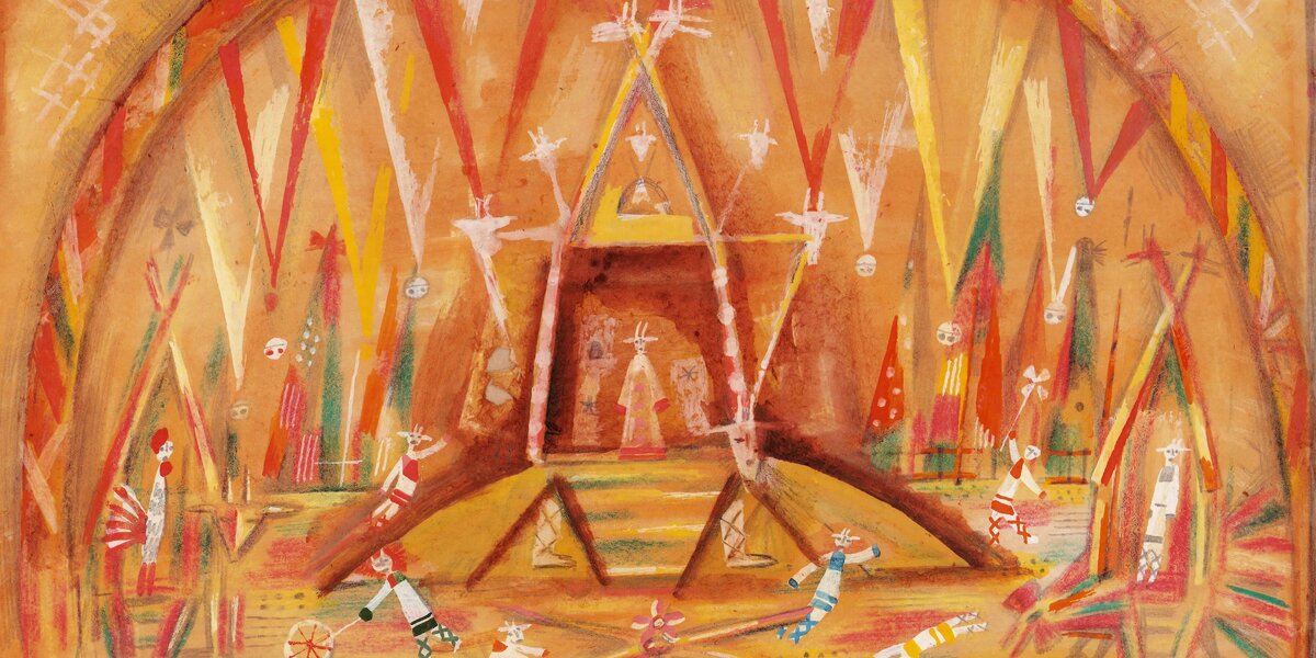 Эскиз декораций к спектаклю «Волк и семеро козлят», художник Станислав Бенедиктов (Фото: архив РАМТ)